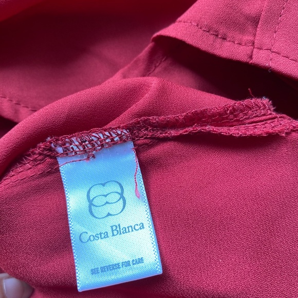 (2 for $20) Costa Blanca Red v-neck long sleeve blouse - Picture 8 of 9